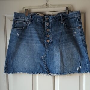 Distressed Denim Mini Skirt